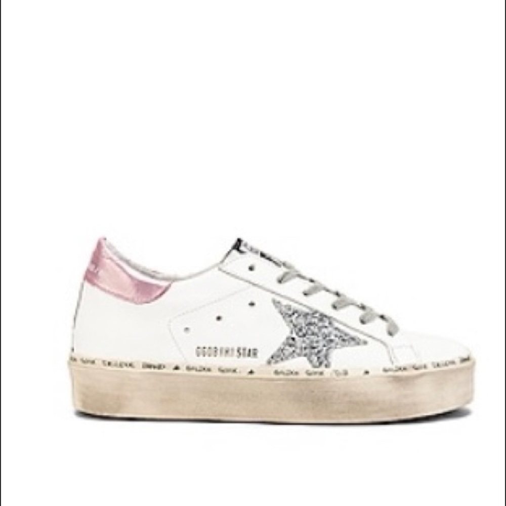 Pink white and silver sparkly golden goose